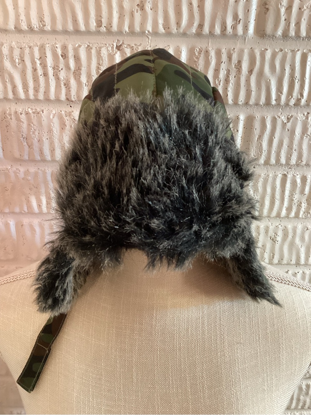 Kids Youth Camo Trapper Hat Faux Fur Ear Flaps Winter Bomber Halloween